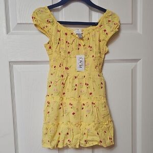 NWT The Children's Place Sunny Yellow Floral Dress Size 4 XS/TP Easter